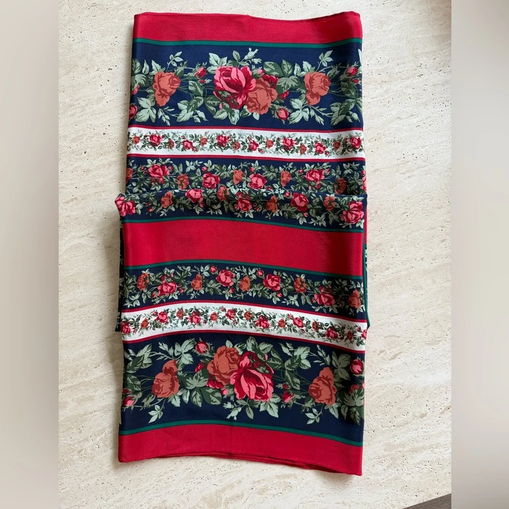 Yves Saint Laurent Floral Silk Square Scarf🌹